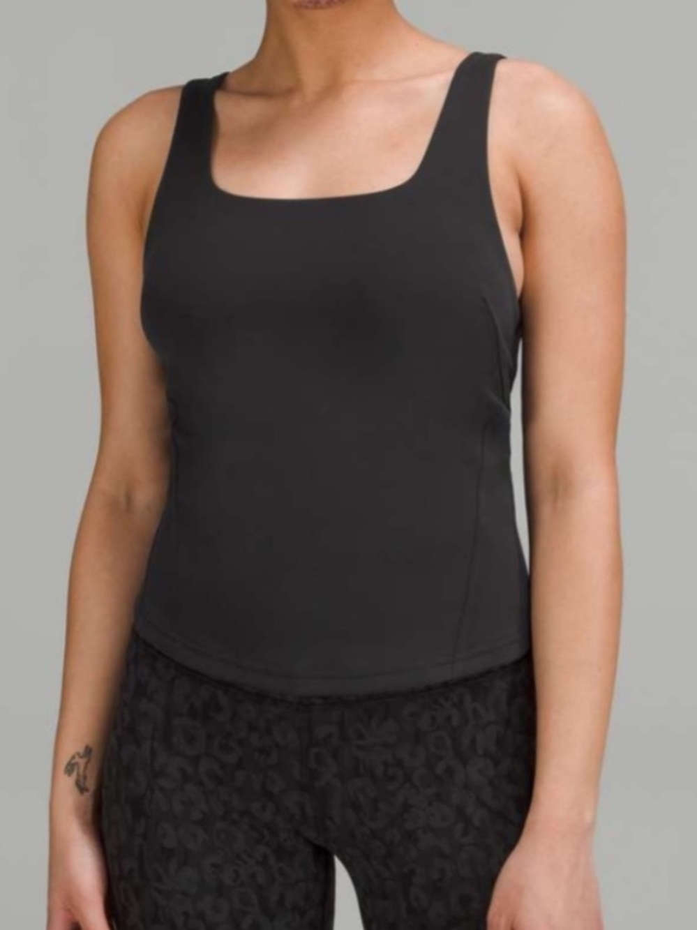 lululemon athletica Black Square-Neck Tank
